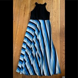 Studio One New York Maxi Dress Sleeveless Stripes Back Zip Summer - Size 8